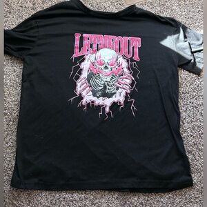 Skull Print Crew Neck T-Shirt, Casual Short Sleeve Top, Women’s